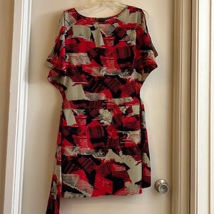 Print dress ties in back